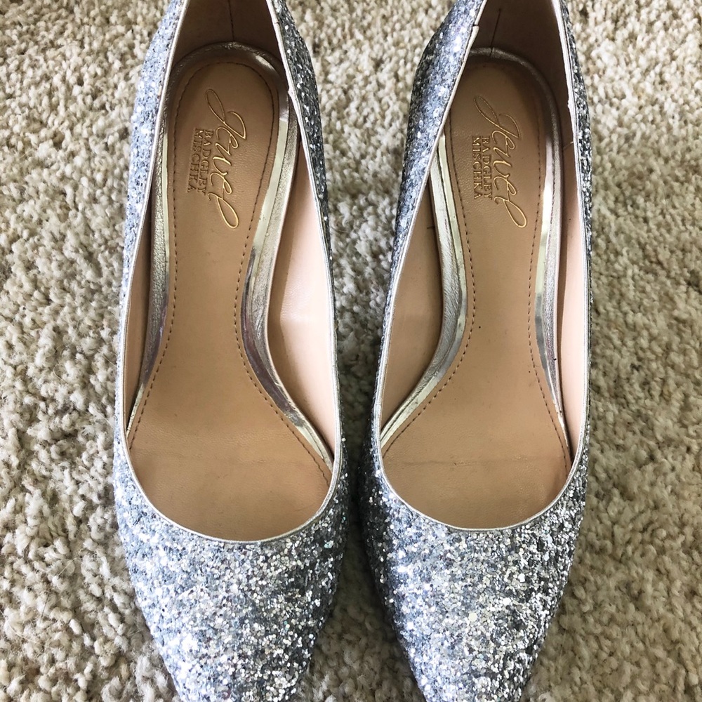 Badgley Mishka Jewel glitter heels